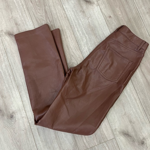 Wilfred Camel Brown Leather Pants - Picture 2 of 6